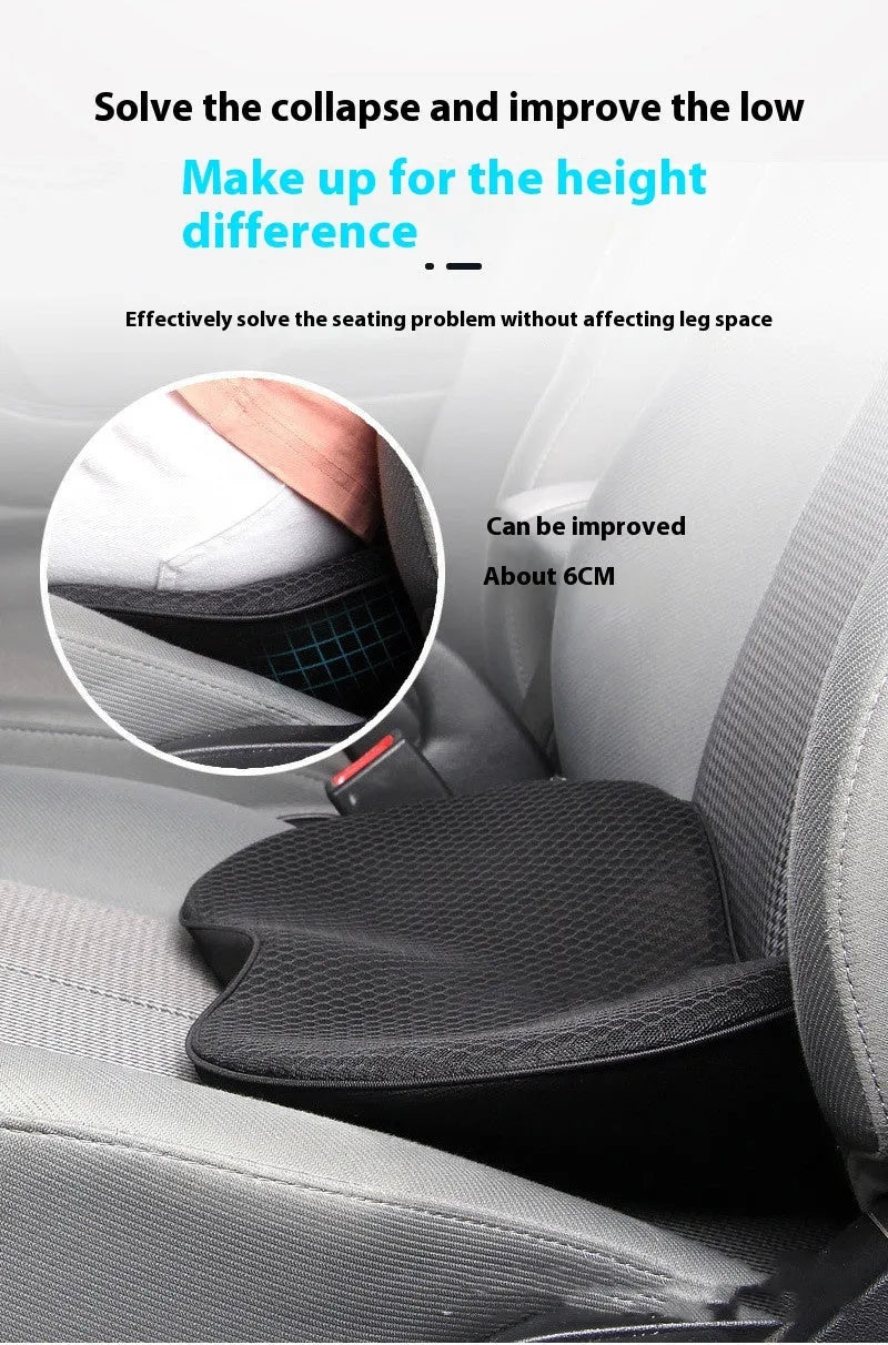 Memory foam car seat cushion in black beige brown and red colours for height adjustment