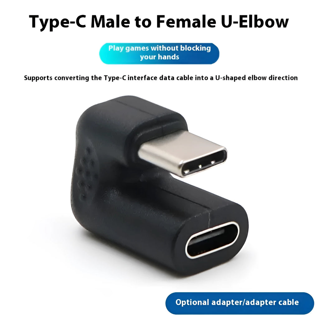 Plastic male to female adapter extension cable with U-bend design and four standard adapters