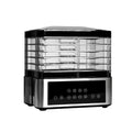 Silver stainless steel household food dehydrator with 14 litre capacity.