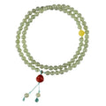 Pale blue Hetian Jade bracelet with 6mm beads arranged in three-circle pattern on elastic string
