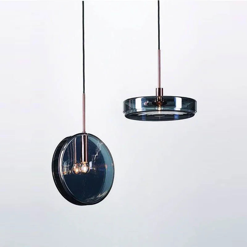 Modern minimalist glass single-head droplight pendant ceiling lamp, 280mm, 220V, 5 Watt warm light, horizontal or vertical style.