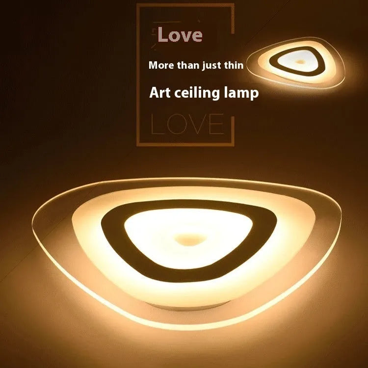 Triangle modern simple ceiling lamp with remote control and smart support for bedroom and living room lighting