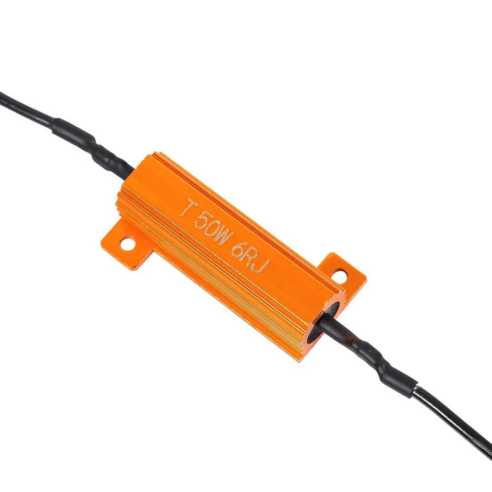 Gold resistance shell LED decoder with aluminium case for 12V vehicles, includes connection clips