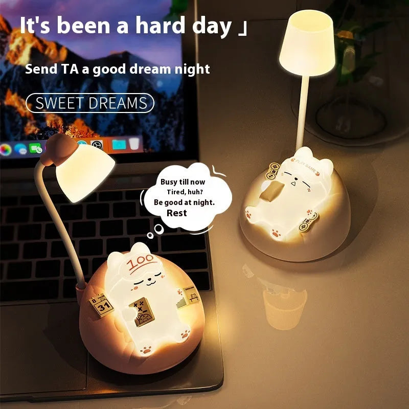 Creative sleeping cat small night lamp USB charging ABS PVC material