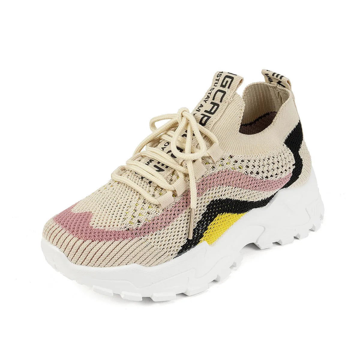 Women's lace-up casual sports shoes with mesh upper in three colour options