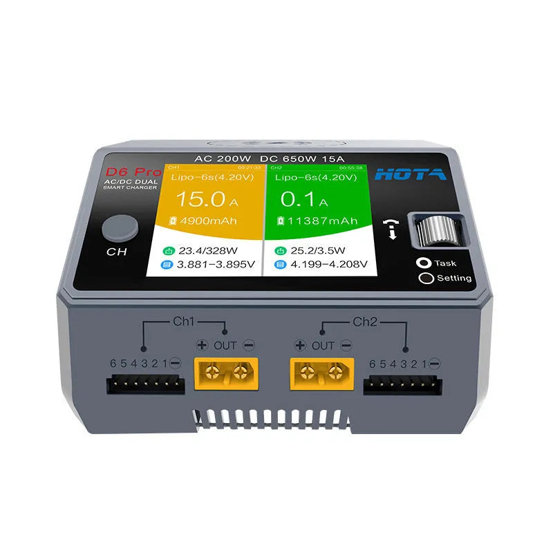 HOTA D6 Pro ACDC dual-channel smart charger with 200W AC and 650W DC power, colour Charger D6650W0