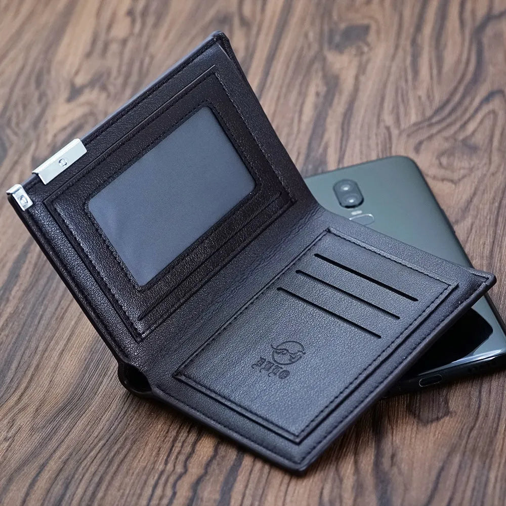 Men's leather wallet with zipper closure showing secure cash and card storage design