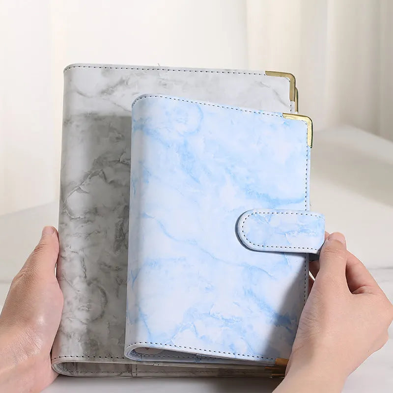 Removable Notepad With Marble Pattern Quality PU Cover 100 Sheets 200 Pages 80G Dowling Paper A5 A6 Multicolor Optional Home Office Desk Use Grey Pink White Black Blue Blue Grey