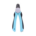 Blue heavy-duty metal dog nail clippers with safety guard for large breeds and thick nails.
