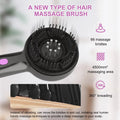 USB-powered anti-leak hair brush massager in black with mechanical 2-gear control buttons