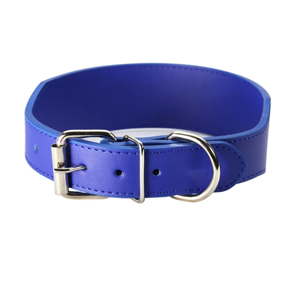 Fish-shaped leather dog collar with anti-break-away design and adjustable scarf for large breeds