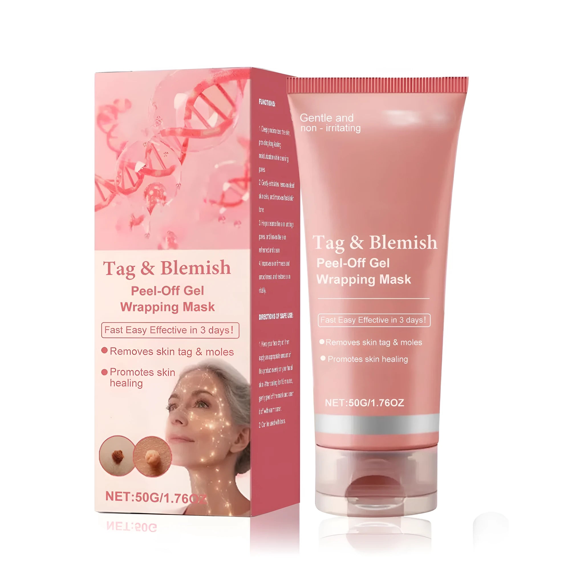 Single 50g facial mask for moisturising and wart removal with soluble collagen