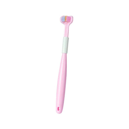 3-in-1 Soft Bristle Toothbrush with Tri-Sided Brush Head and Temperature-Responsive Bristles