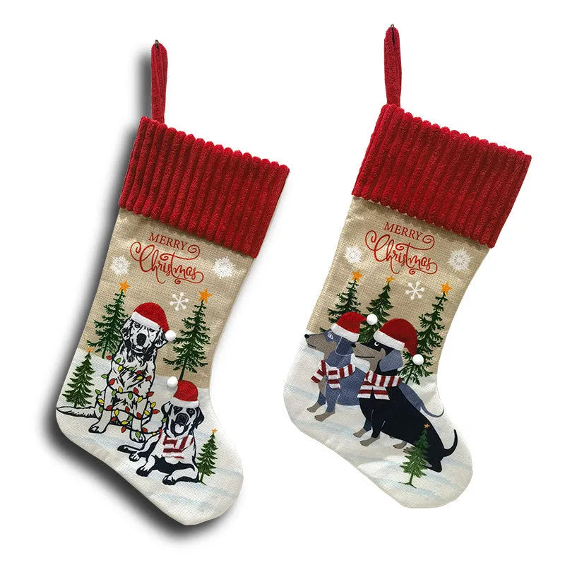 Cloth Christmas tree pendant ornament with pastoral American style decoration measuring 46x28cm