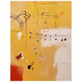 Hand painted musical abstract orange oil painting on canvas, frameless rolled wall art for living room decor