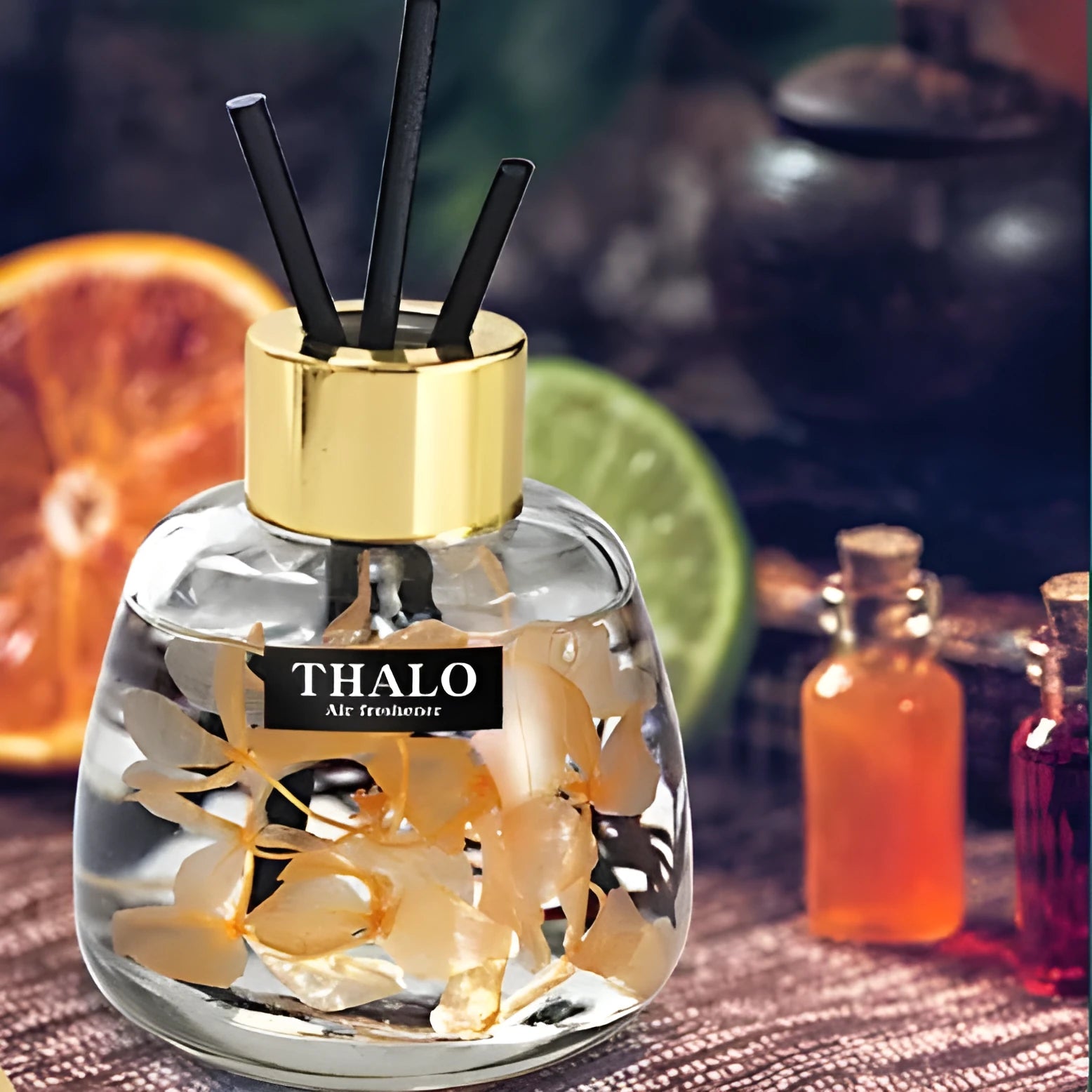 Glass bottle car perfume ornament for flame-free aromatherapy in automotive decoration style