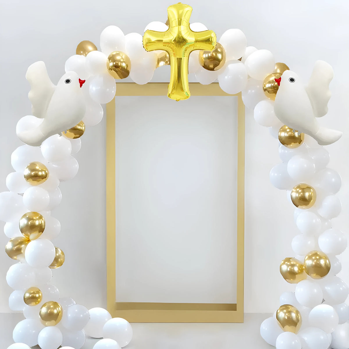 120PCs cross white dove balloon arch set with Oxford cloth balloons and tape
