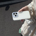 Clear jelly all-inclusive iPhone case in blue, white, yellow, pink and green colours for drop protection