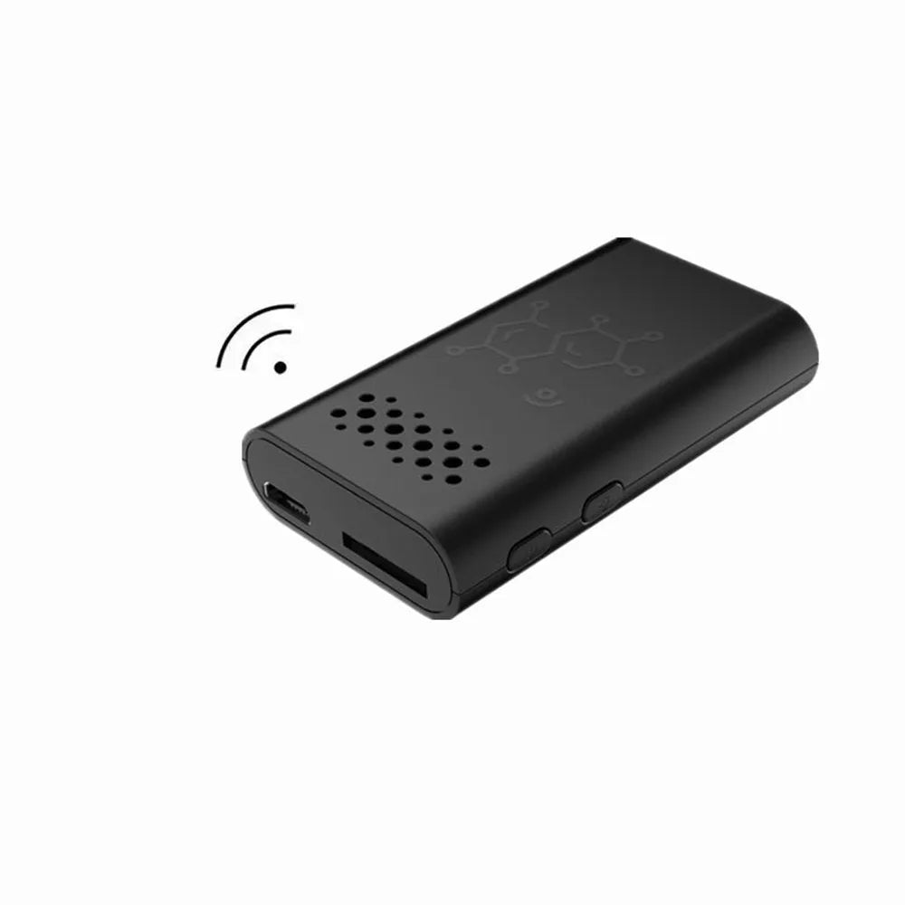 Black indoor smart security camera with WiFi for baby monitoring and home security