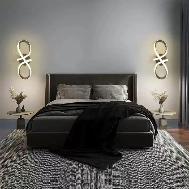 Bedside wall lamp with silicone shade, 10cm by 29cm, 220V, in black, gold, or white