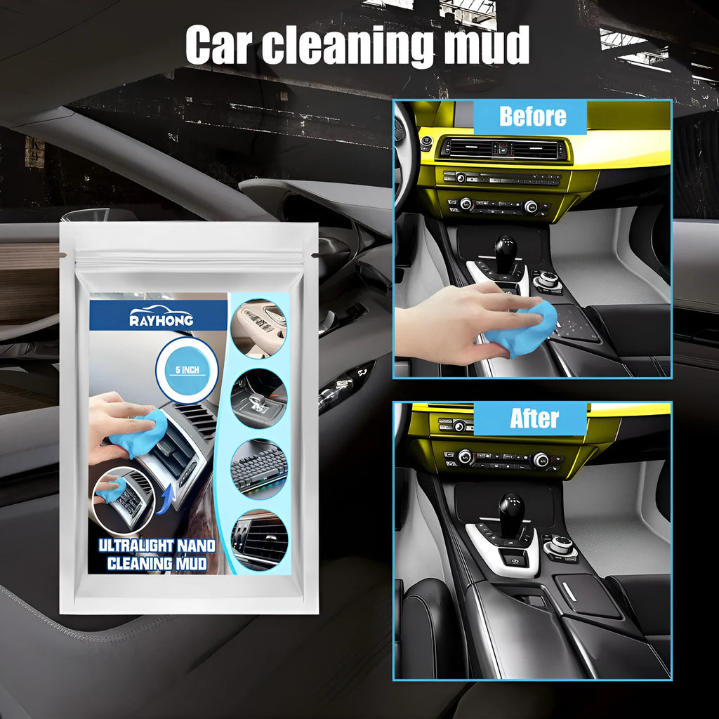 20g blue car cleaning mud pack for dust removal from interior gaps and vents.