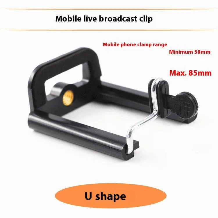 Black plastic U clip mobile phone holder for mounting smartphones to hoses and poles
