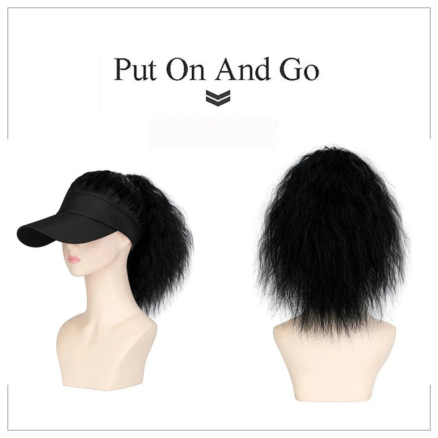 Women's hooded wig with horse tail waves roll design in domestic silk material, short natural style