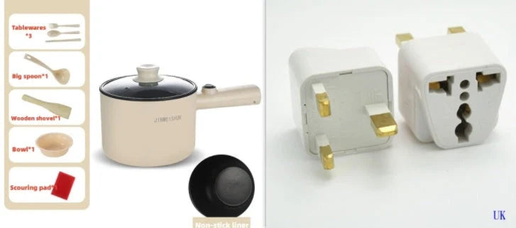 Versatile Mini Electric Hot Pot for cooking soups, stews, pasta, and more with stainless steel construction and non-stick interior