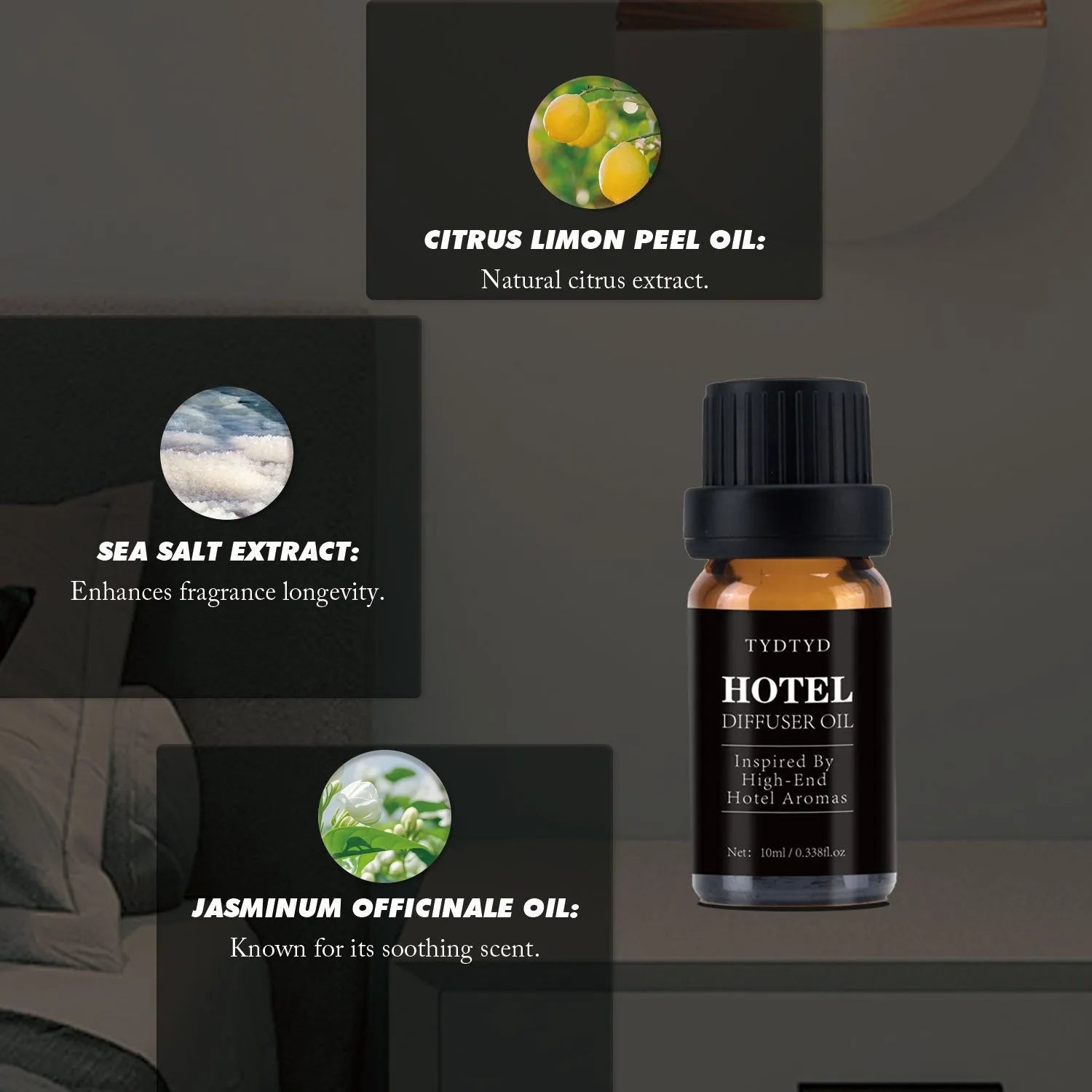 10ml bottle of pure natural plant fragrance essential oil for aromatherapy