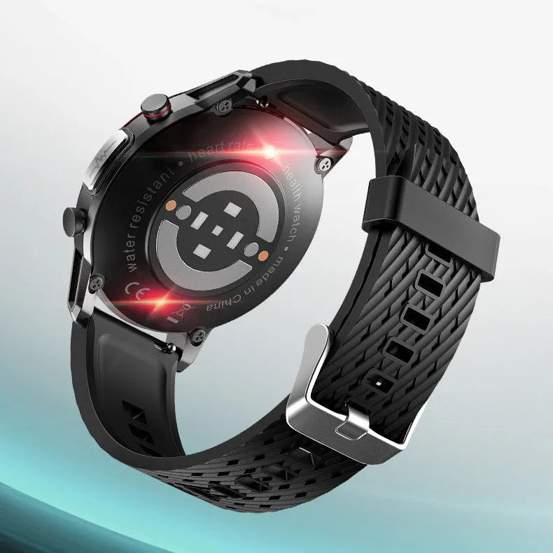 F800 ECG blood pressure sports smart watch with black TPU wristband and 1.3-inch touchscreen
