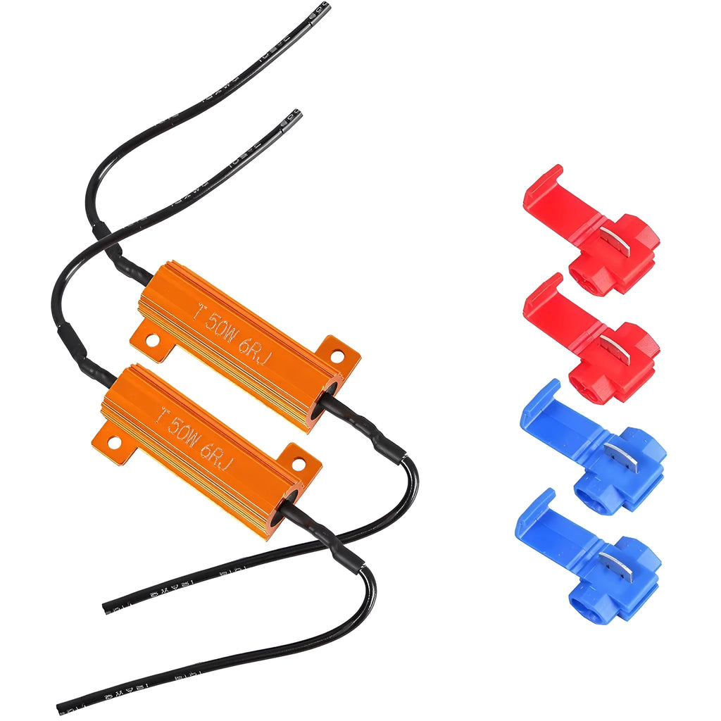 Gold resistance shell LED decoder with aluminium case for 12V vehicles, includes connection clips