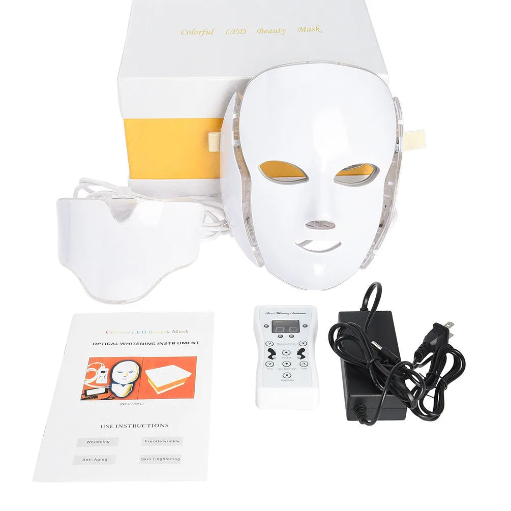 White anti acne LED mask spectrometer, plastic, 1.25kg, 24.5x24x17cm, infrared and colour light, home use