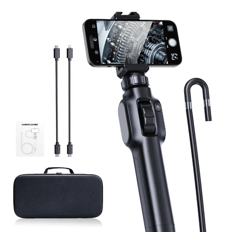 360-degree steering industrial pipeline endoscope with 8mm camera and cable