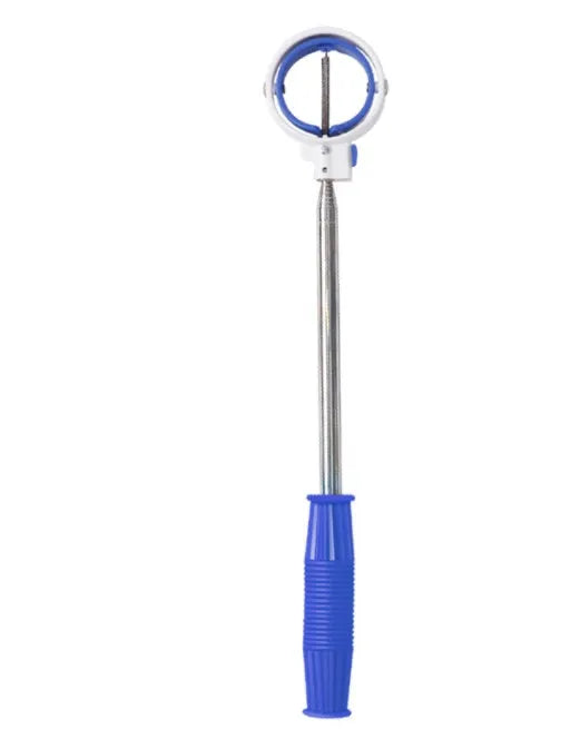 Retractable stainless steel golf ball picker extended to 2 metres, available in six colours for golf ball collection