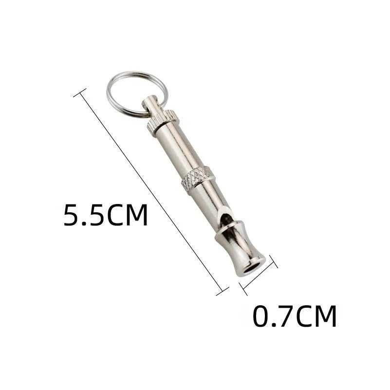 Metallic adjustable ultrasonic dog training whistle with brass electroplated nickel construction