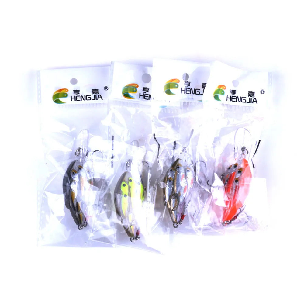 7.5cm sea fishing hard bait lure with fish feather hook in various colour options