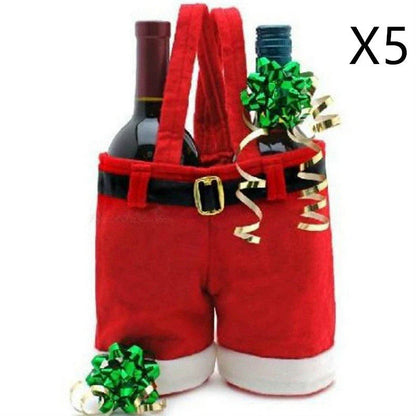 Festive Christmas-themed tote bag in the shape of Santa's iconic red pants, perfect for holding holiday treats and gifts