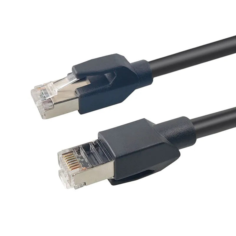Gaorou Super Category 6 Gigabit double-shielded network cable in black with RJ45 connectors