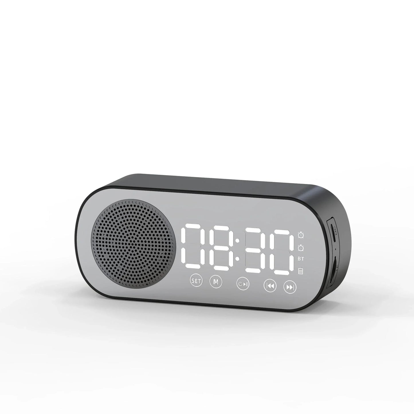 Multifunctional alarm clock with Bluetooth, FM radio, and USB charging features