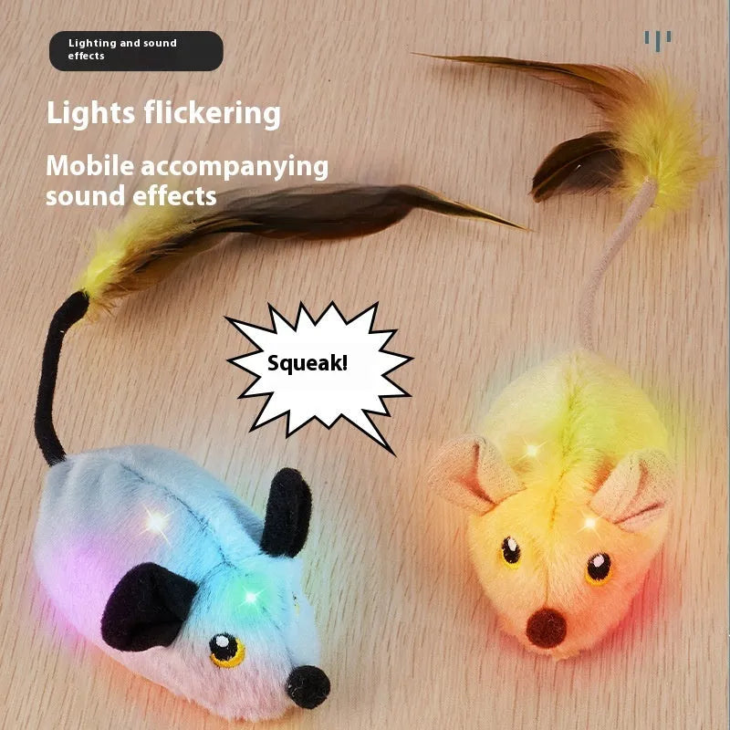 Simulation remote control plush cat toy with automatic induction movement in mouse designs