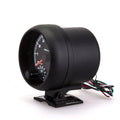 Black plastic automotive tachometer with blue light pointer display showing 0-8000 rpm range
