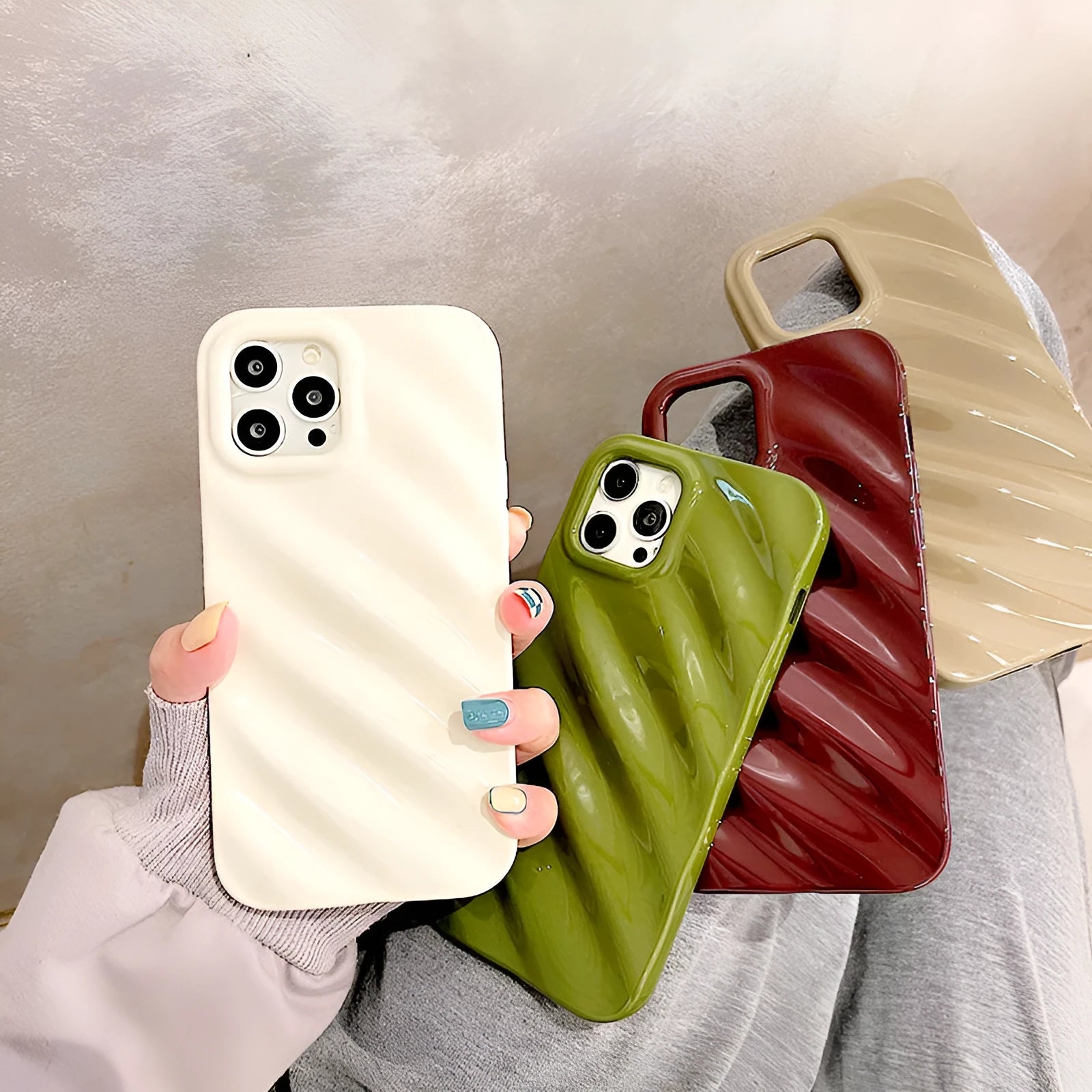 Nordic style silicone iPhone case with laser electroplated finish in black colour