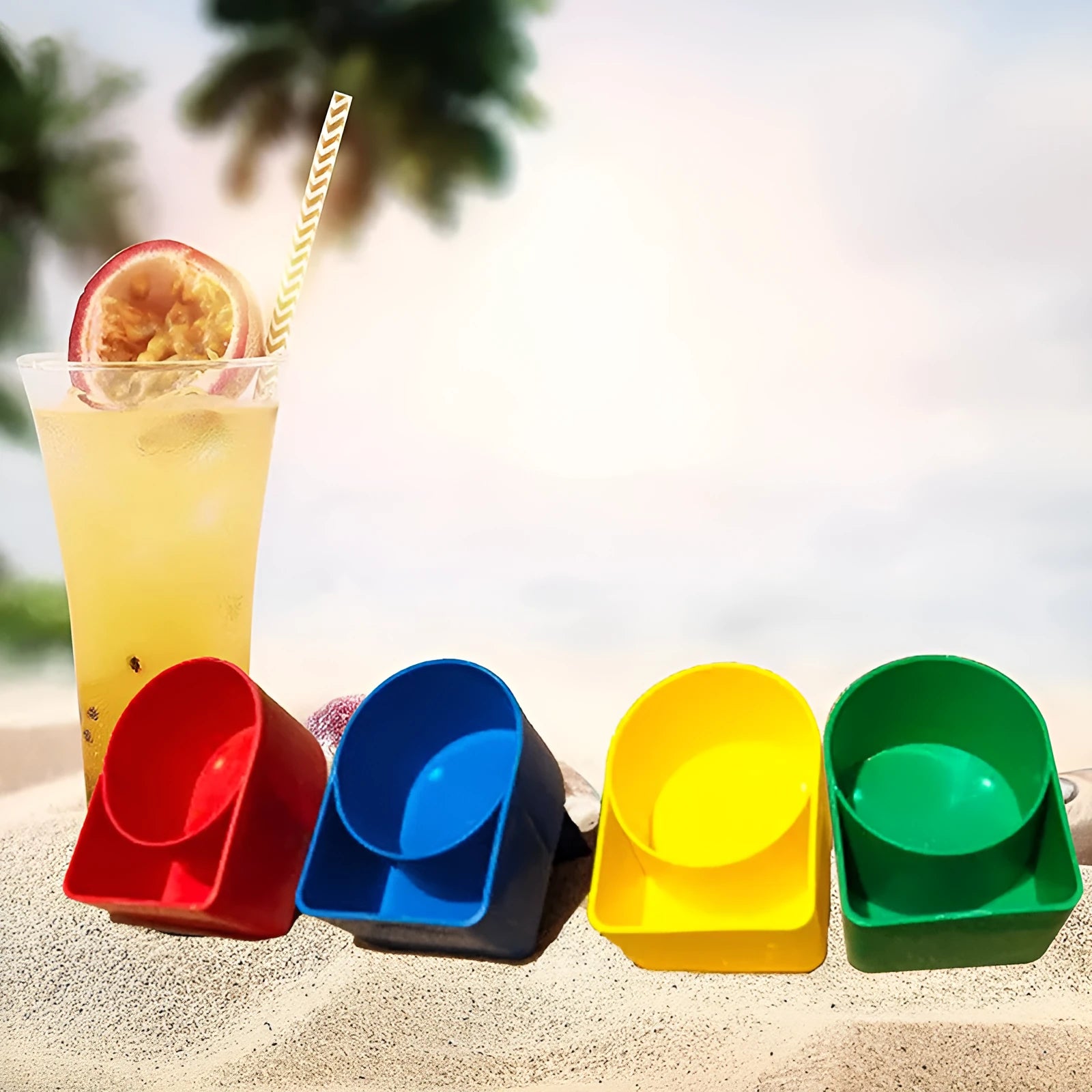 Plastic beverage phone holder 20x14cm for outdoor beach canopy use