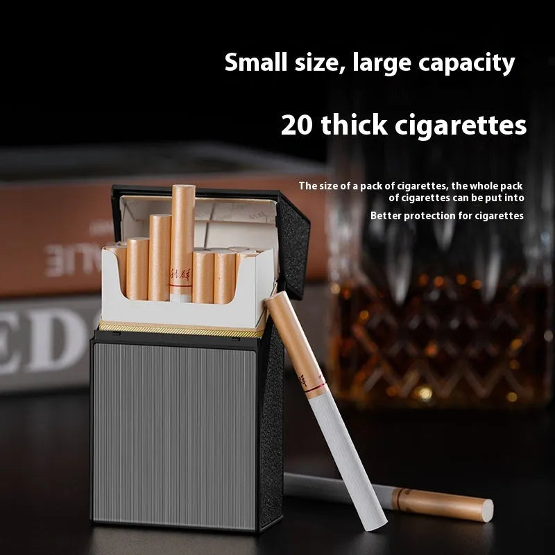 Simple Home USB charging windproof metal cigarette case lighter in gold brushed finish