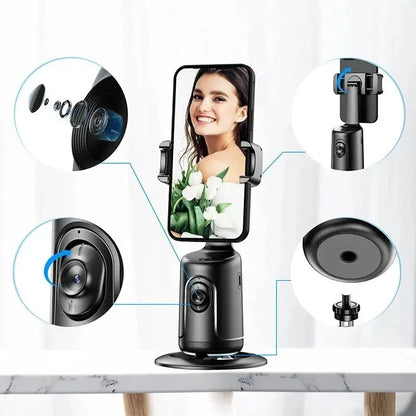 360-degree stabilizing smartphone gimbal with AI-powered face tracking for smooth, hands-free video capture