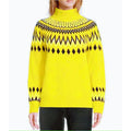 Jacquard knitted pullover sweater in acetate fibre, long sleeve, nine colours, sizes S to XXXL.