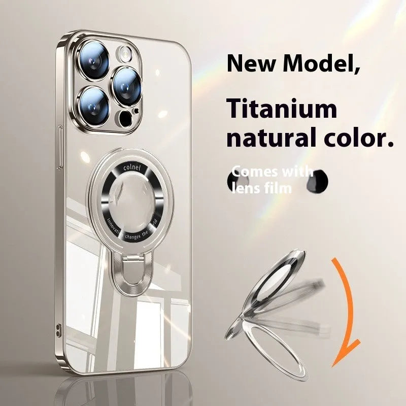 Desert Gold PC phone case with bracket for iPhone 17