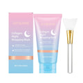 Collagen night wrapping mask jar with brush applicator for facial treatment