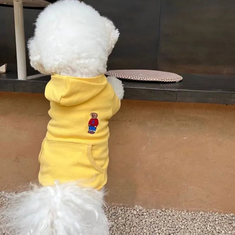 Dog in cartoon bear satchel sweater polyester casual pet clothing size M