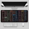 Oversized non-slip rubber and cloth desk pad for keyboard and mouse with thermal transfer printed design